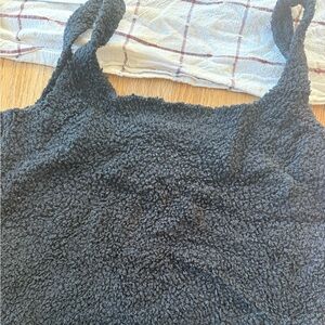 SKIMS Black sherpa textured Tank Top